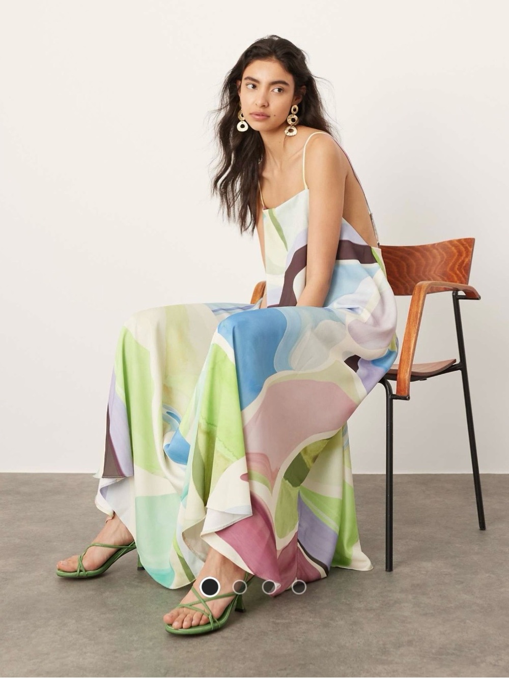 ASOS Multicolor Pastel Abstract Maxi Dress
